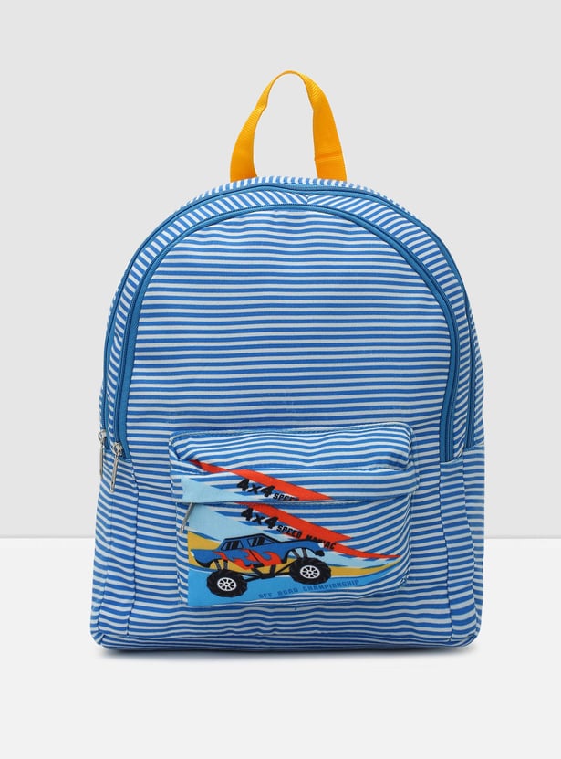 Boys Striped Zip-Closure Backpack