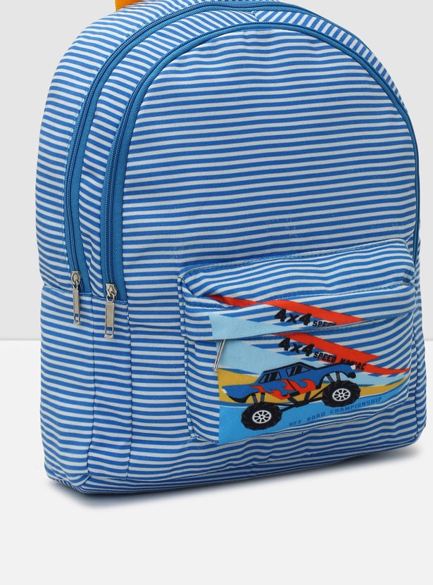 Boys Striped Zip-Closure Backpack