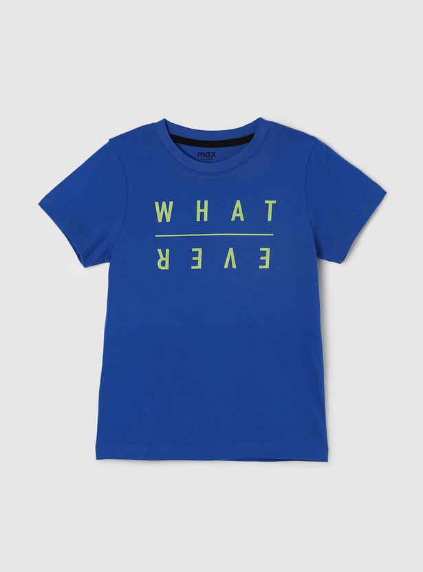 Boys Typographic Print Crew Neck T-Shirt