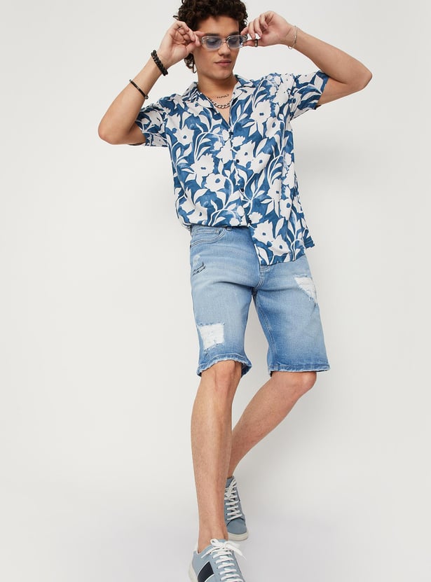 Men Distressed Denim Shorts