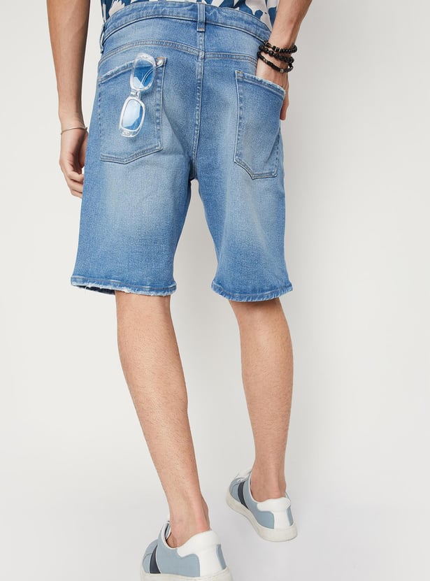 Men Distressed Denim Shorts