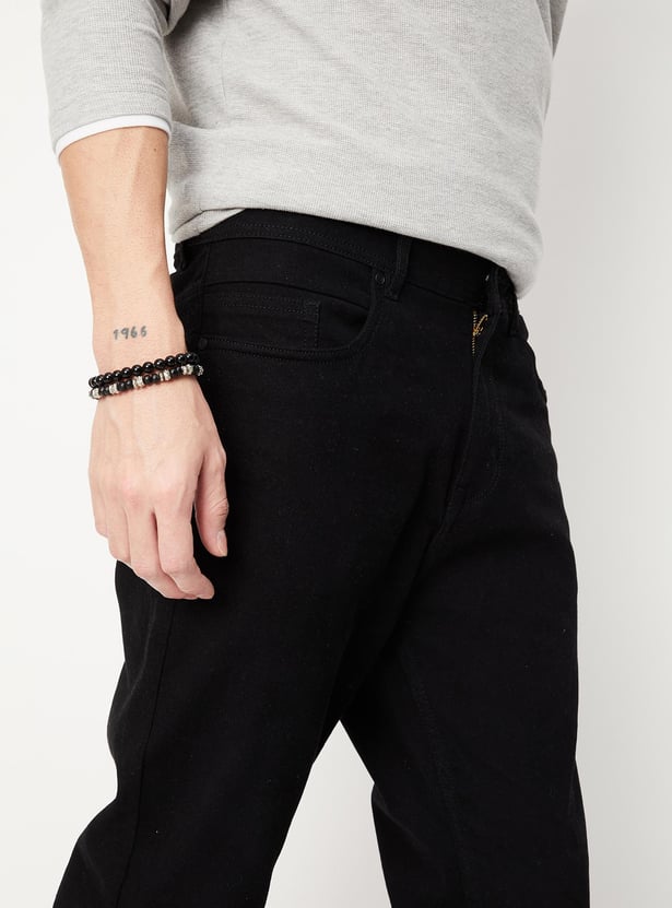 Men Solid Carrot Fit Jeans