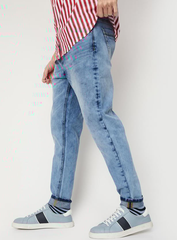 Men Washed Carrot Fit Jeans