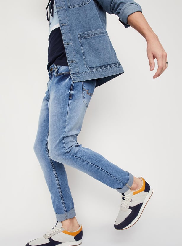 Men Washed Skinny Fit Jeans