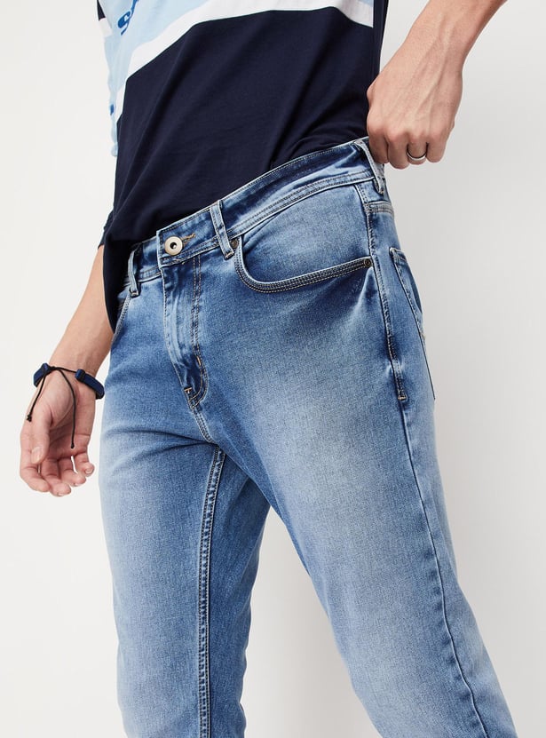 Men Washed Skinny Fit Jeans