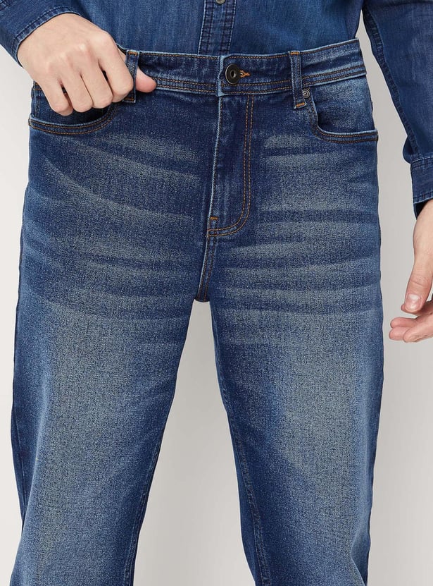 Men Washed Bootcut Jeans