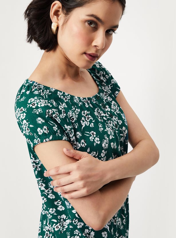 Women Printed Blouson Top