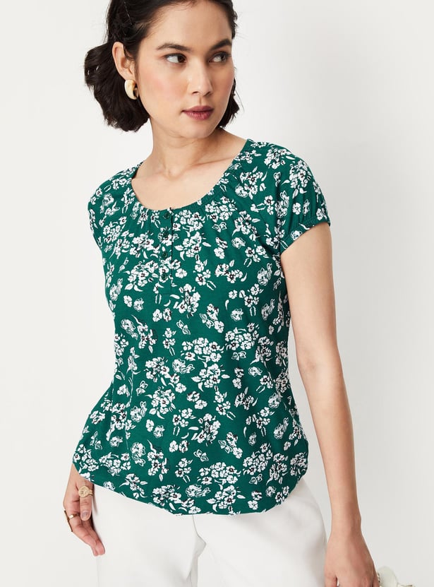 Women Printed Blouson Top