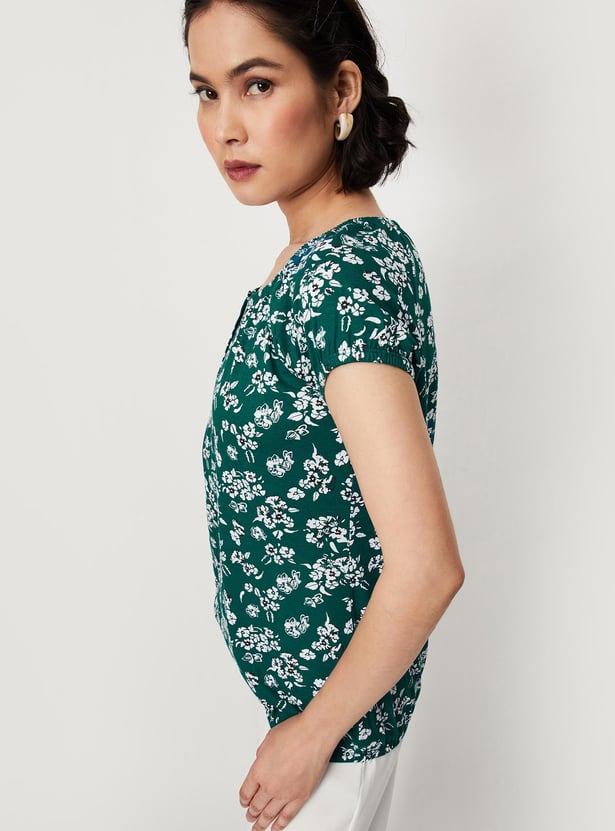 Women Printed Blouson Top