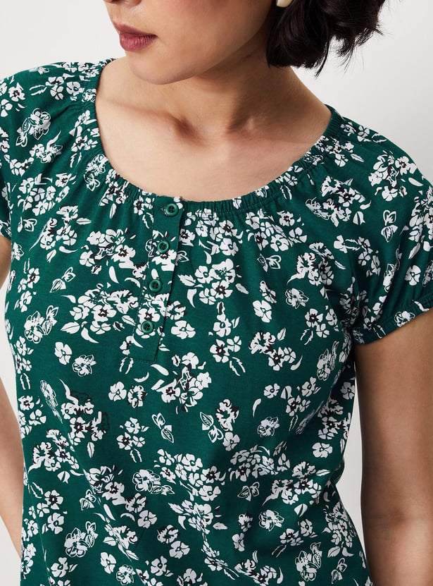 Women Printed Blouson Top