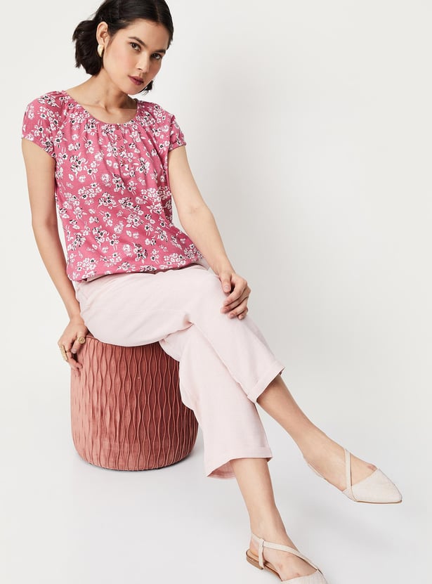 Women Printed Blouson Top