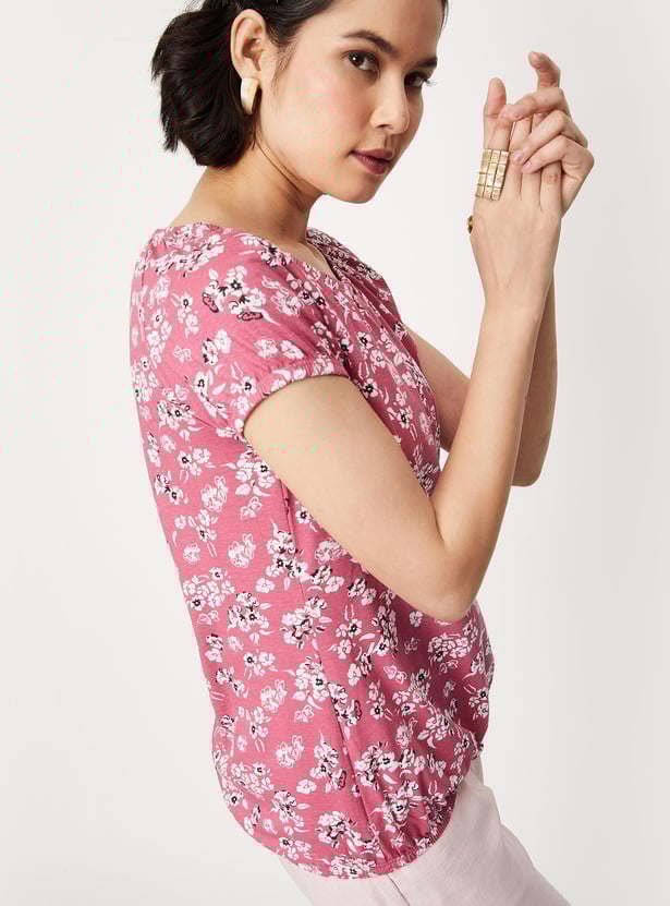 Women Printed Blouson Top