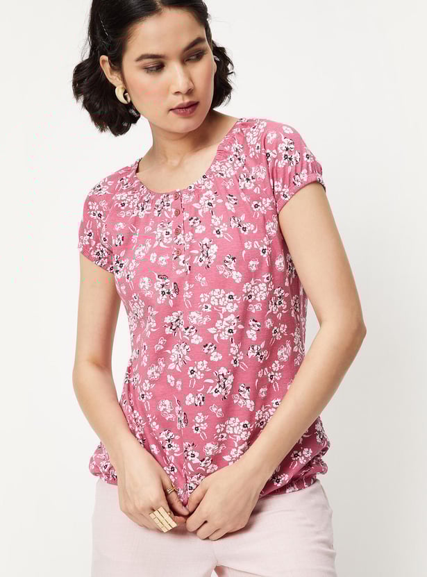 Women Printed Blouson Top