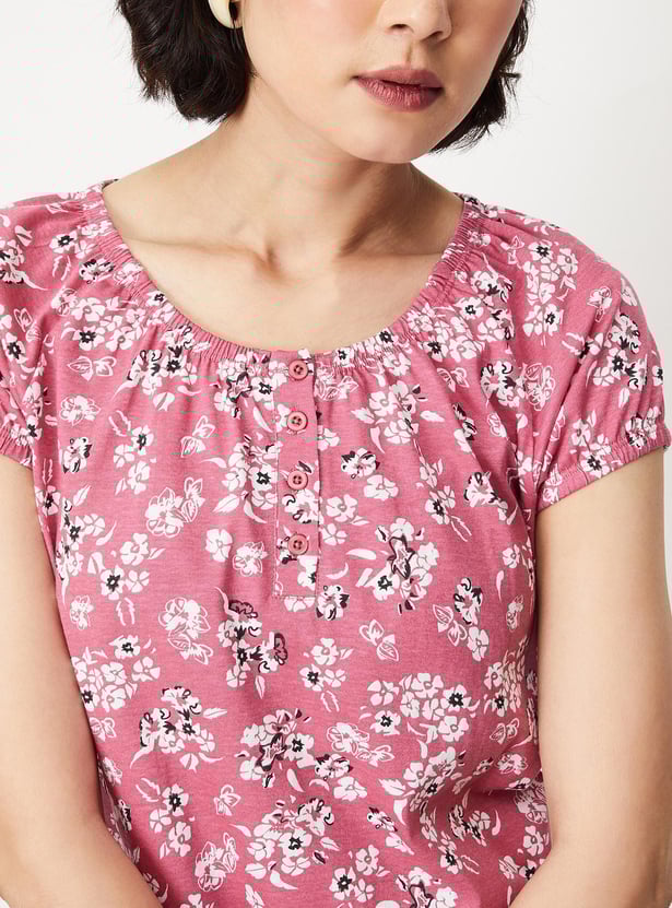 Women Printed Blouson Top