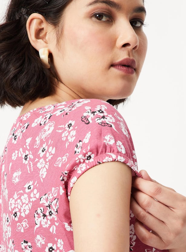Women Printed Blouson Top