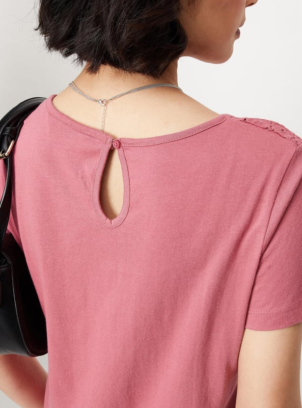 Women Schiffli Short Sleeve T-shirt