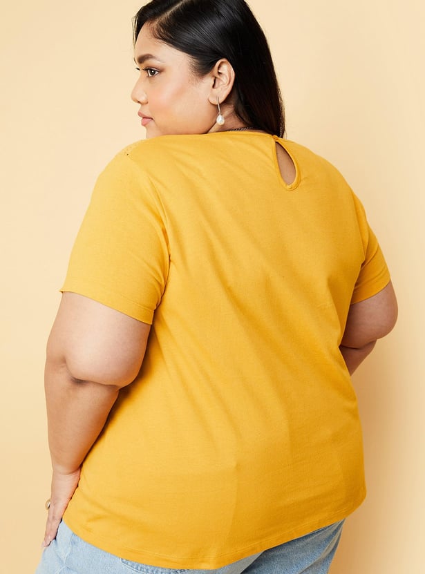 Women Schiffli Short Sleeve T-shirt