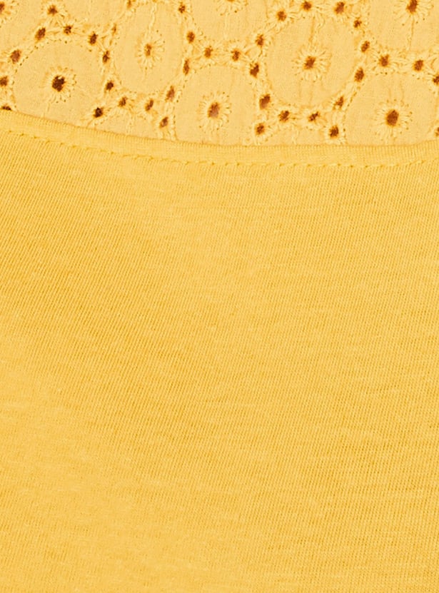 Women Schiffli Short Sleeve T-shirt