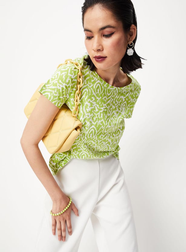 Women Printed Round Neck T-shirt
