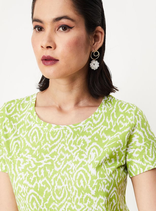 Women Printed Round Neck T-shirt