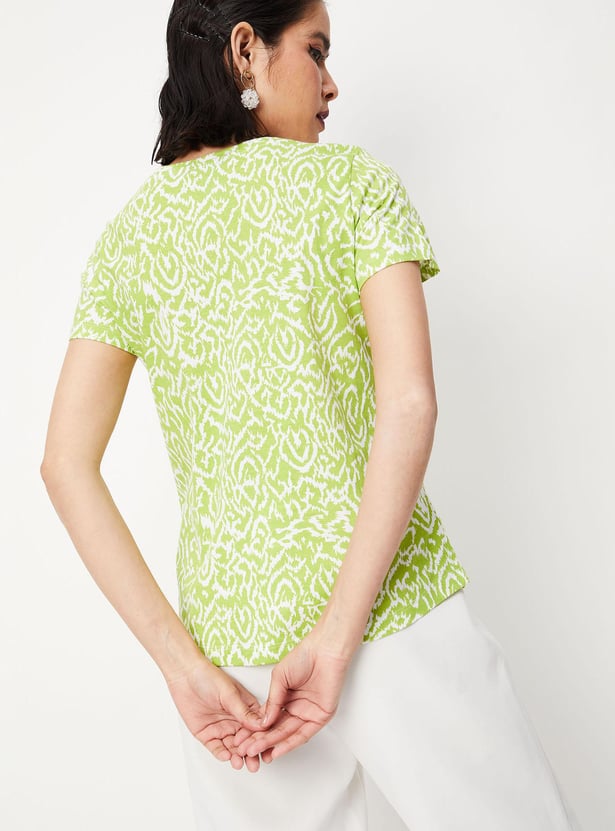 Women Printed Round Neck T-shirt