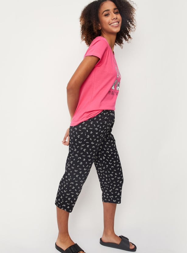Women Printed Capri Set