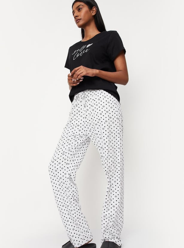 Women Printed Top and Pyjamas