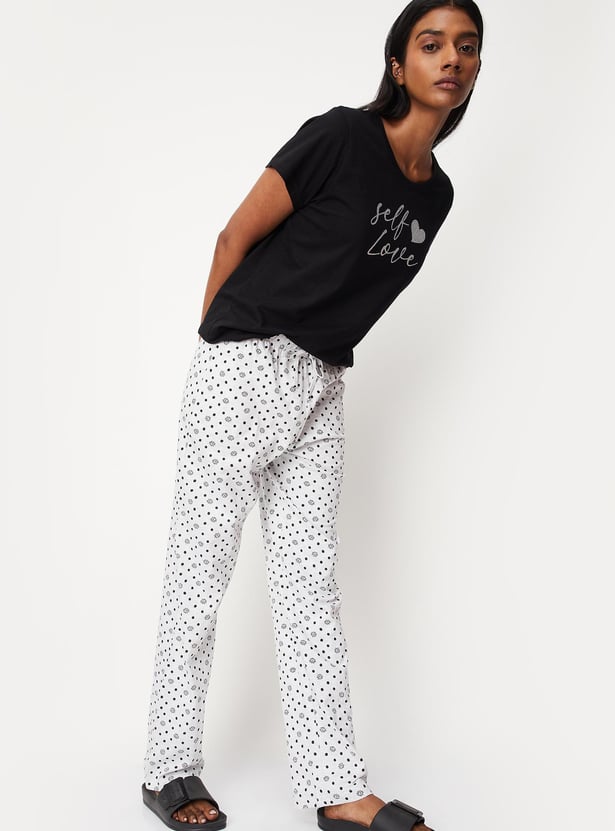 Women Printed Top and Pyjamas