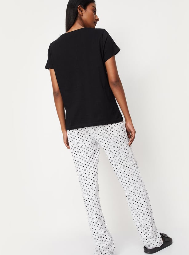 Women Printed Top and Pyjamas