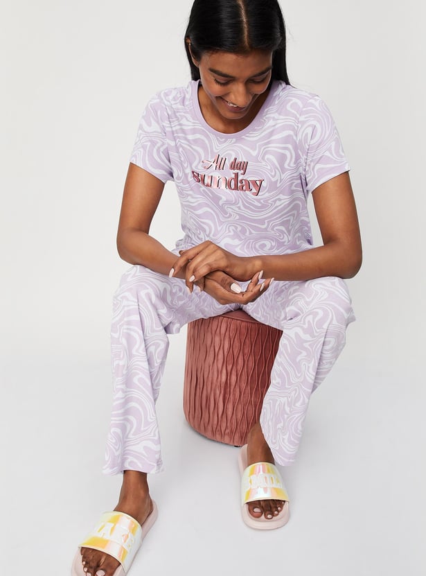 Women Printed Cotton PJ Set