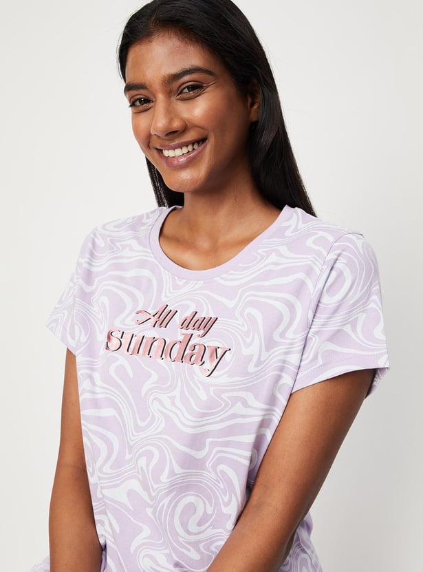 Women Printed Cotton PJ Set