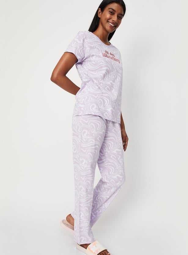 Women Printed Cotton PJ Set