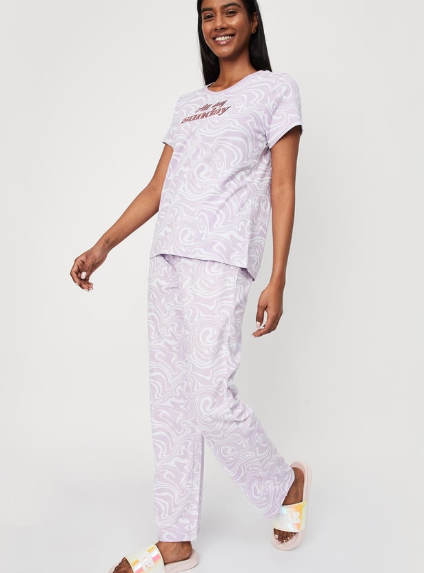 Women Printed Cotton PJ Set