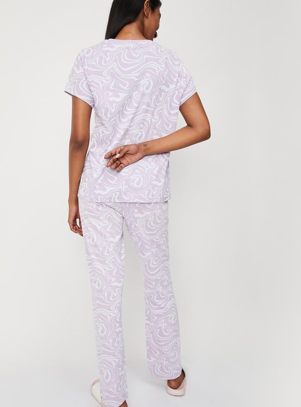 Women Printed Cotton PJ Set