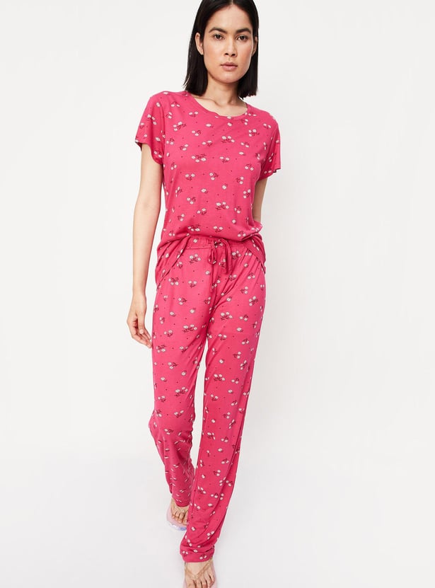 Women Floral Printed PJ Set