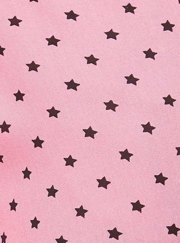 Women Star Printed Woven Capris