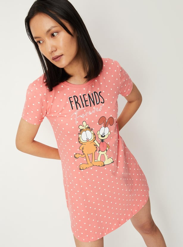 Women Garfield Printed Chemise