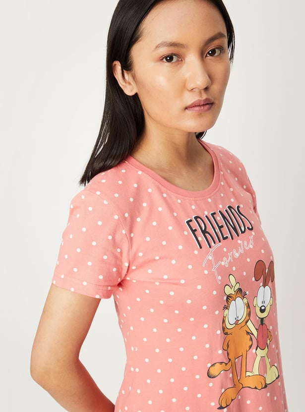 Women Garfield Printed Chemise