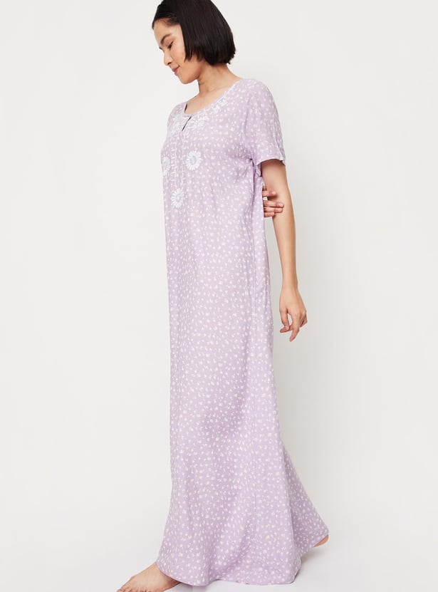 Women Floral Printed Nightgown