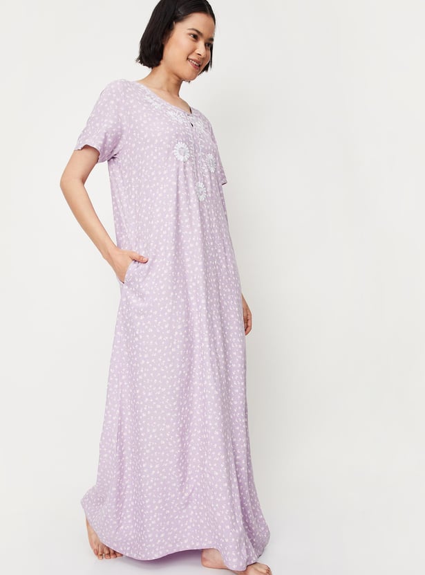 Women Floral Printed Nightgown