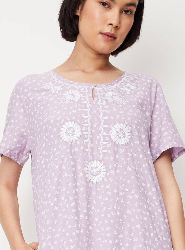 Women Floral Printed Nightgown