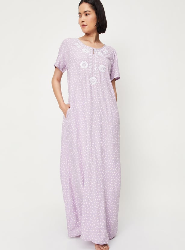 Women Floral Printed Nightgown