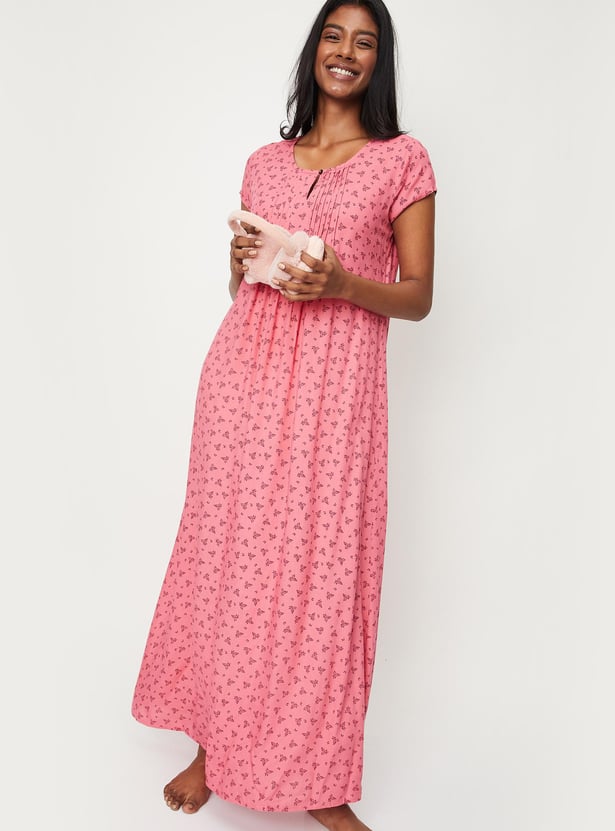 Women Printed Woven Nightgown