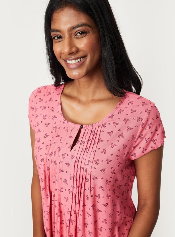 Women Printed Woven Nightgown