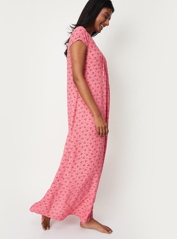 Women Printed Woven Nightgown