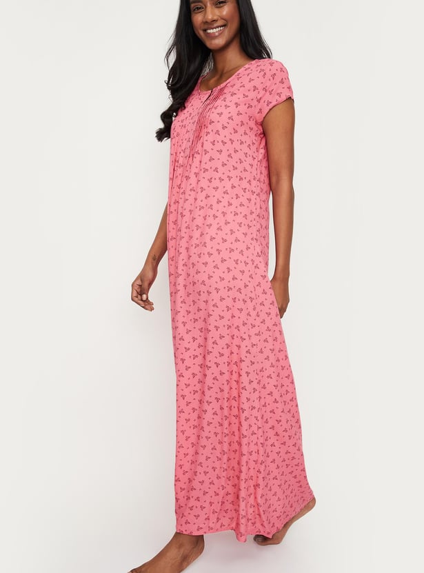 Women Printed Woven Nightgown