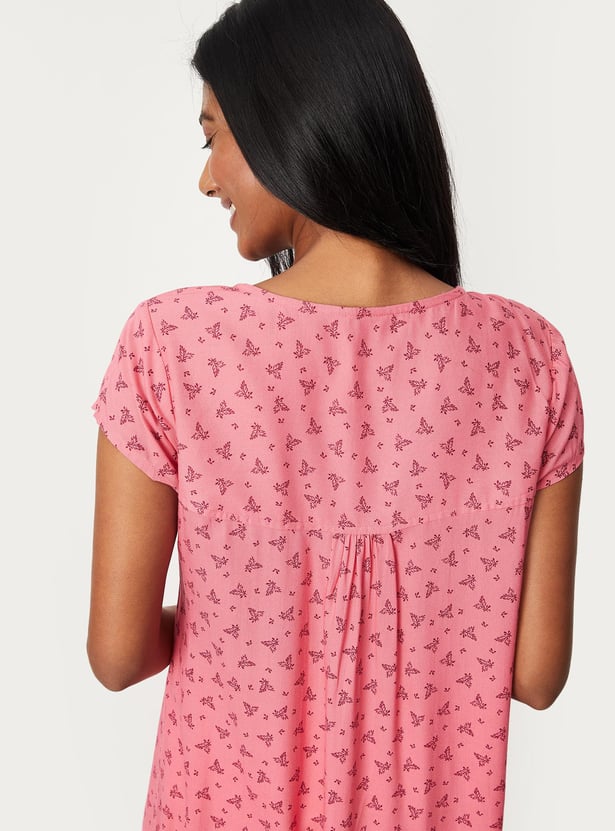 Women Printed Woven Nightgown