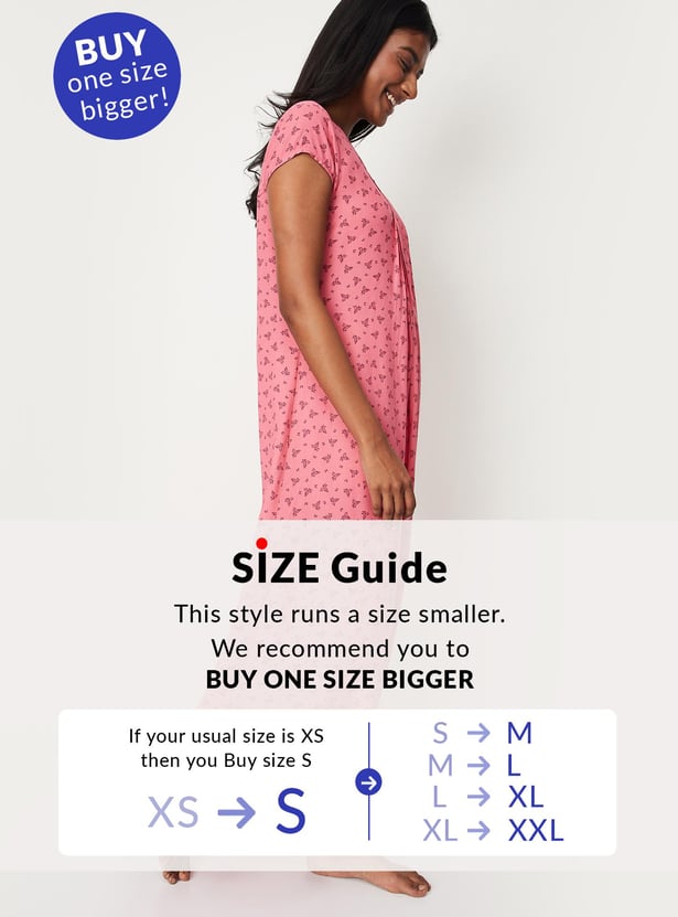 Women Printed Woven Nightgown