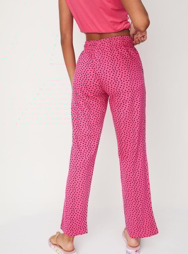 Women Geometric Printed Knit Pyjamas