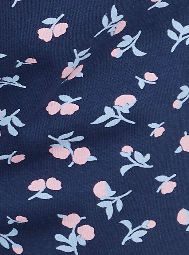 Women Floral Print Drawstring Capris